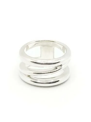 Tiffany & Co. Sterling Silver 3 Band Zig Zag Ring Size 5.75